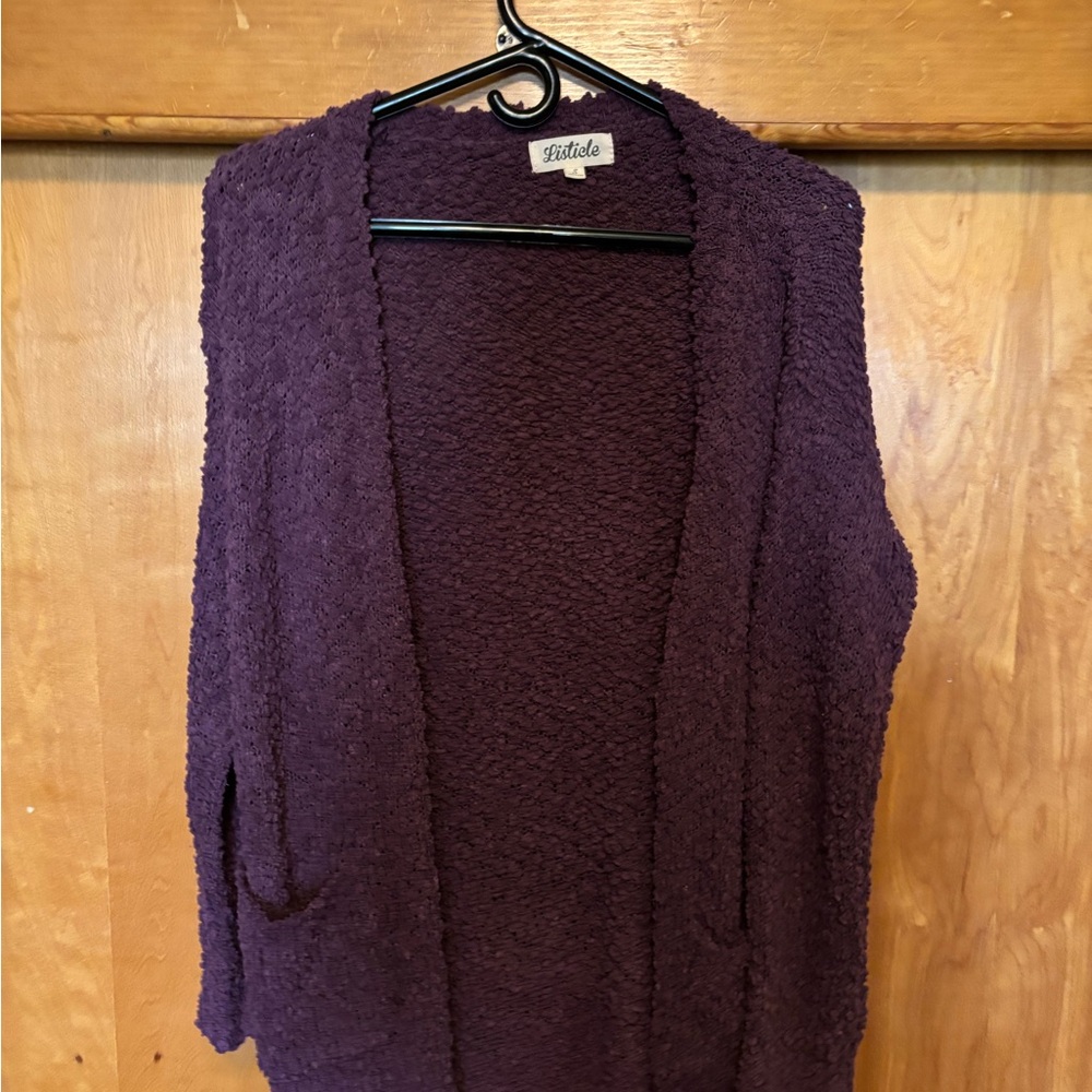 Listicle Purple Knit Cardigan Sweater